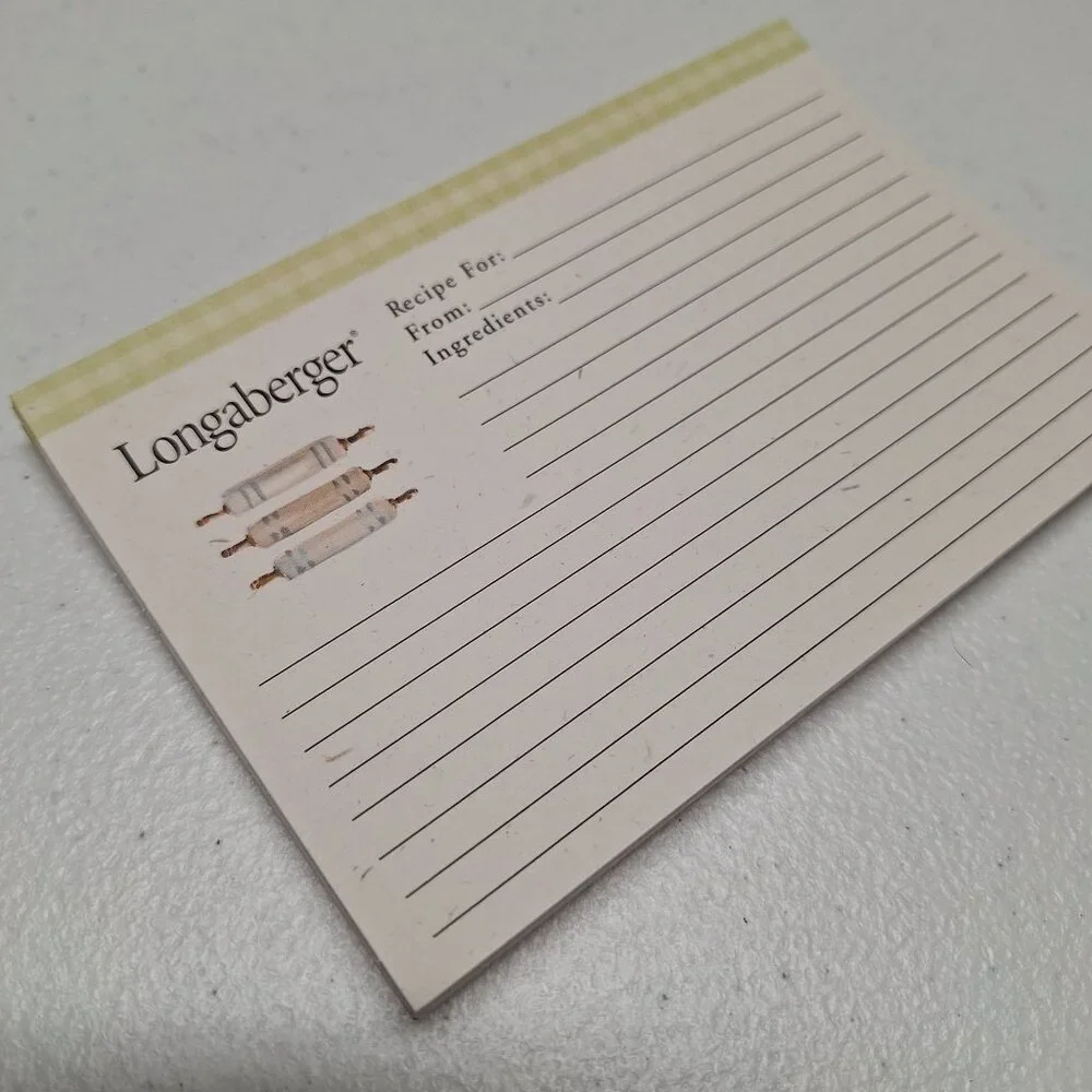 Longaberger Recipe Cards Set 20‎ Pieces Basket Rolling Pin Knives Casserole Dish